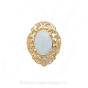 GS178 OP - 14 Karat Gold Opal Slide 